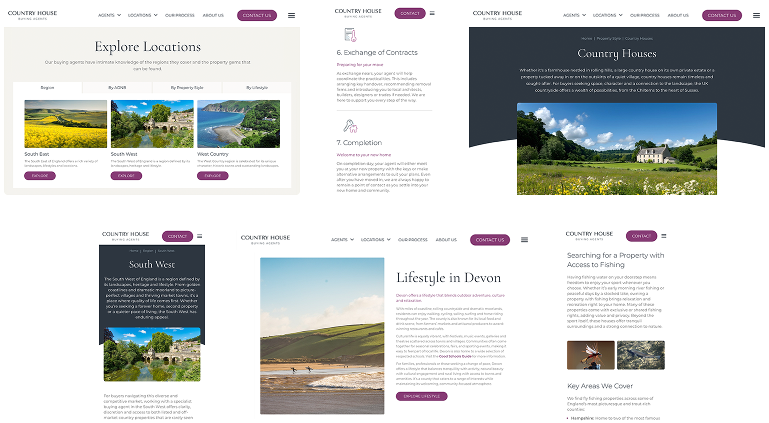 Country House Buying Agents Desktop and Mobile Pages